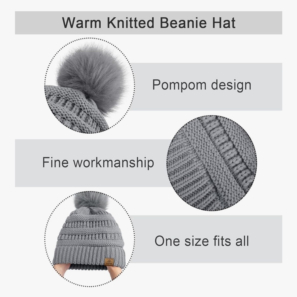 Winter Warm Knitted Sets Winter Touchscreen Glove… - image 3